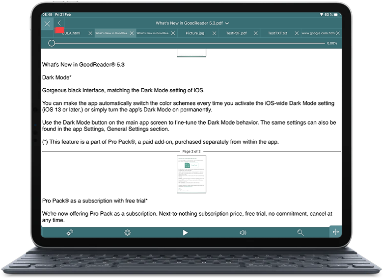 Reading PDF files Reflow. GoodReader Pro for iPad and iPhone Review.