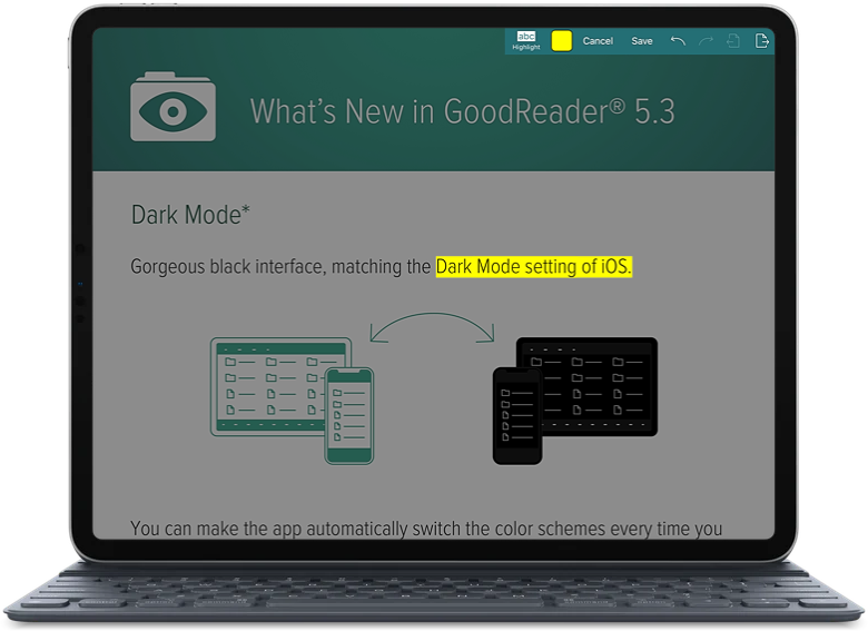 goodreader app annotate